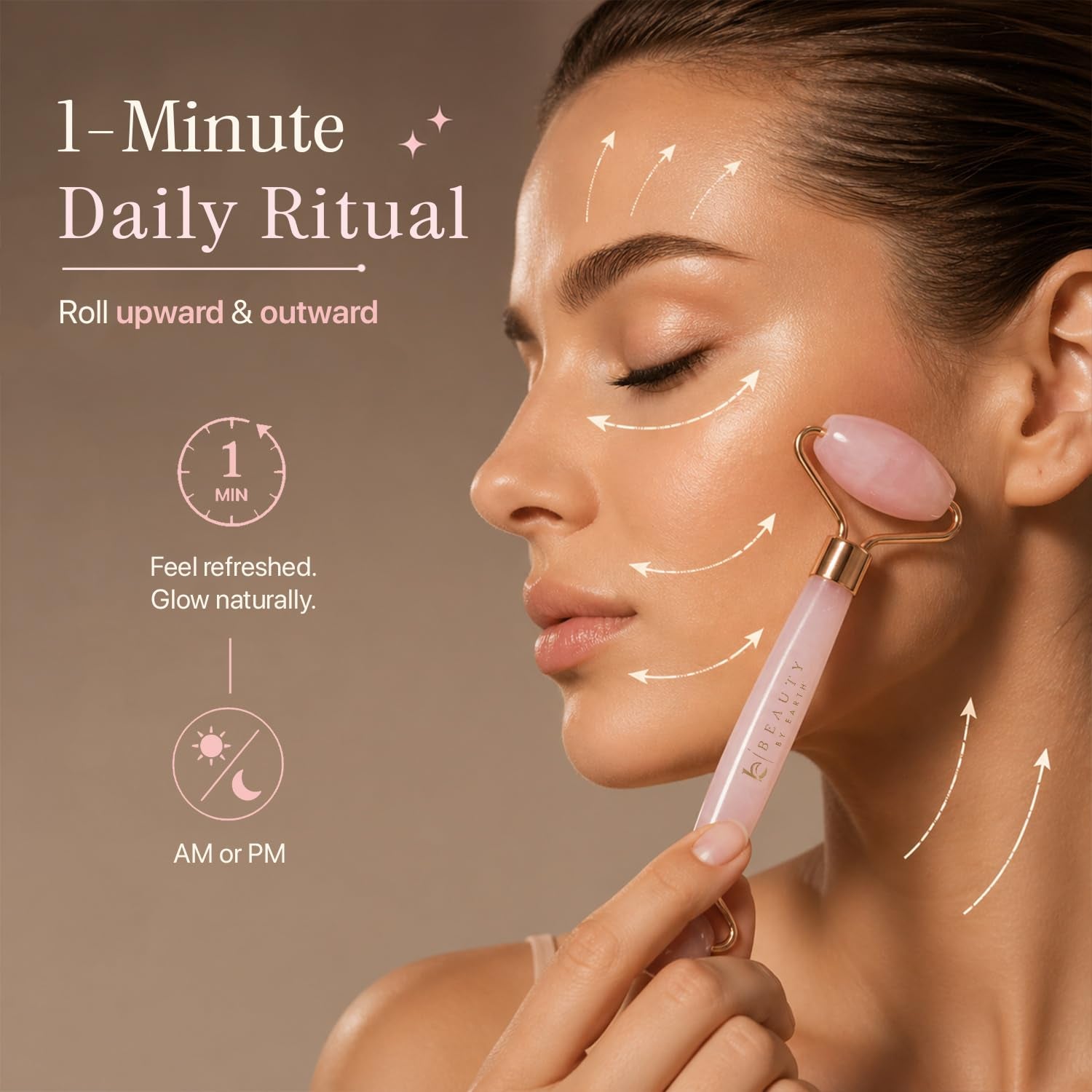 Rose Quartz Roller - Beauty by Earth