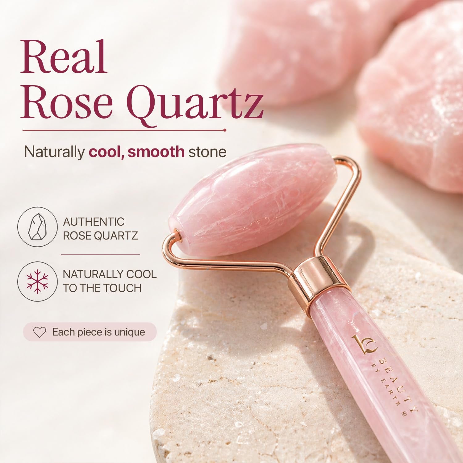 Rose Quartz Roller - Beauty by Earth