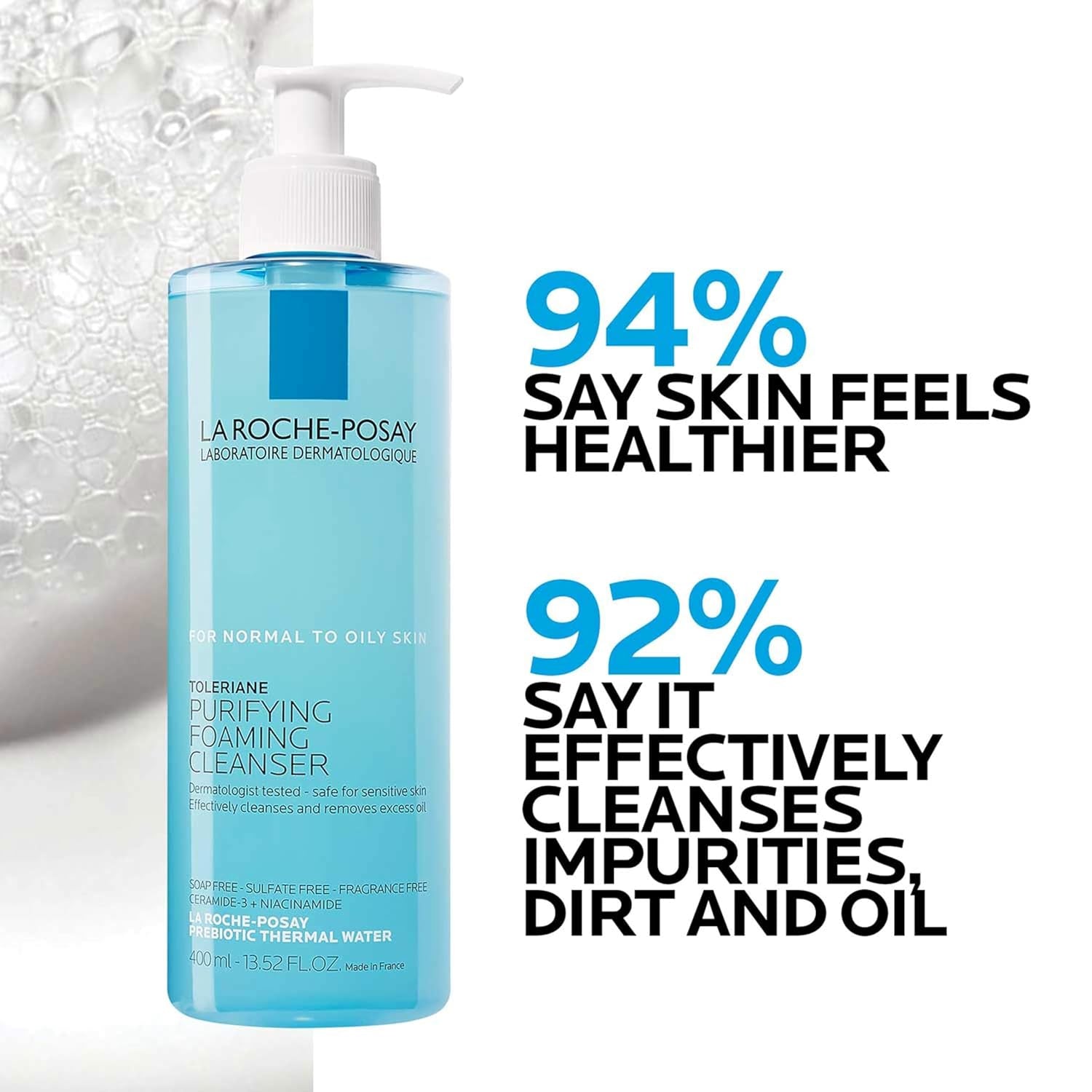 La Roche-Posay | Toleriane Purifying Foaming Facial Cleanser | 400 mL
